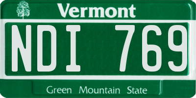 VT license plate NDI769