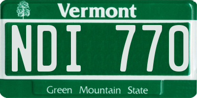 VT license plate NDI770