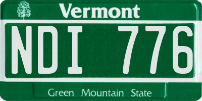 VT license plate NDI776