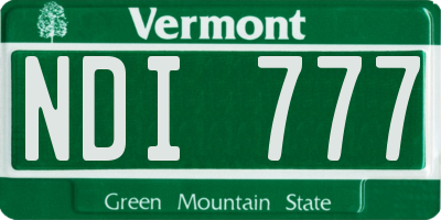VT license plate NDI777