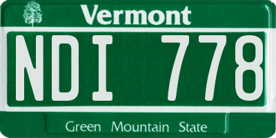 VT license plate NDI778