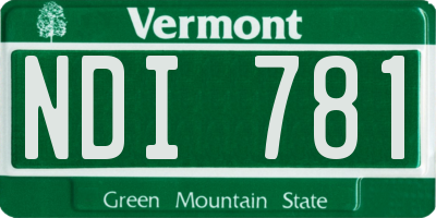 VT license plate NDI781