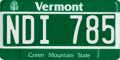 VT license plate NDI785