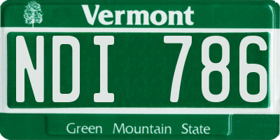 VT license plate NDI786
