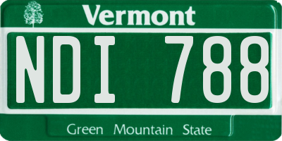 VT license plate NDI788