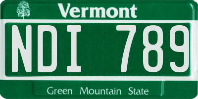 VT license plate NDI789