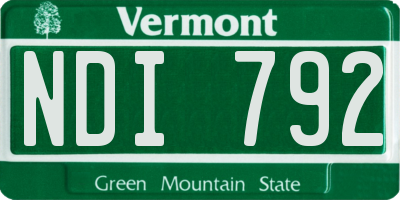 VT license plate NDI792