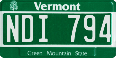 VT license plate NDI794