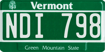 VT license plate NDI798