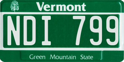 VT license plate NDI799