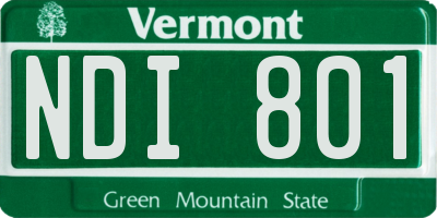 VT license plate NDI801