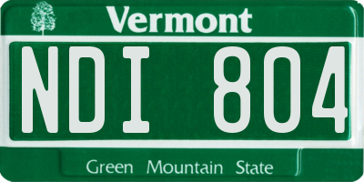 VT license plate NDI804