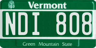 VT license plate NDI808