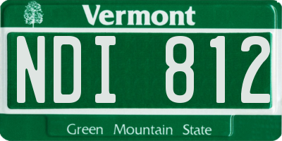 VT license plate NDI812