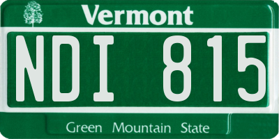 VT license plate NDI815