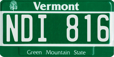 VT license plate NDI816