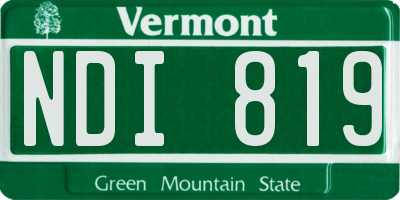 VT license plate NDI819