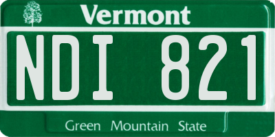 VT license plate NDI821
