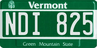 VT license plate NDI825