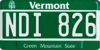 VT license plate NDI826