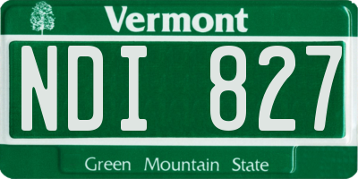 VT license plate NDI827