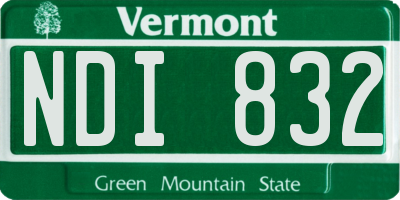 VT license plate NDI832