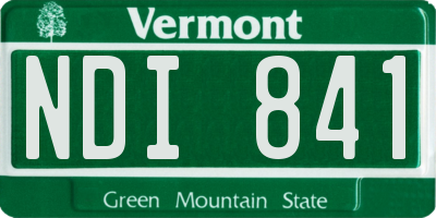 VT license plate NDI841