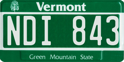 VT license plate NDI843