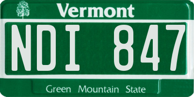 VT license plate NDI847
