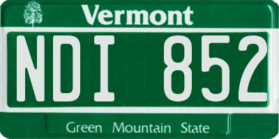 VT license plate NDI852