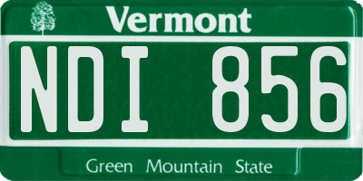 VT license plate NDI856