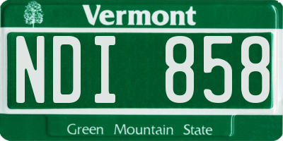 VT license plate NDI858