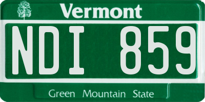 VT license plate NDI859