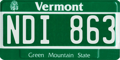VT license plate NDI863