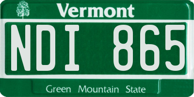 VT license plate NDI865