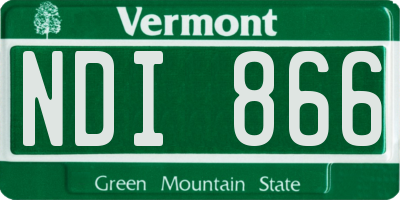 VT license plate NDI866