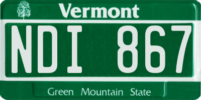 VT license plate NDI867