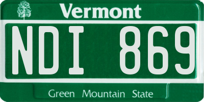VT license plate NDI869