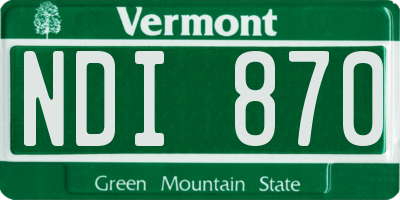 VT license plate NDI870