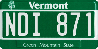 VT license plate NDI871