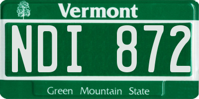 VT license plate NDI872
