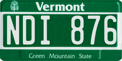 VT license plate NDI876