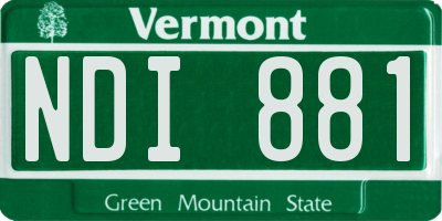 VT license plate NDI881