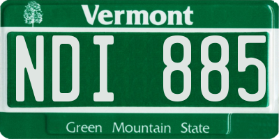 VT license plate NDI885