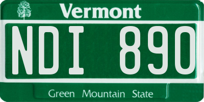VT license plate NDI890