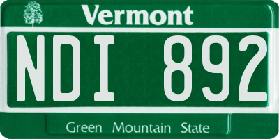 VT license plate NDI892