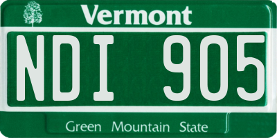 VT license plate NDI905