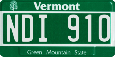 VT license plate NDI910