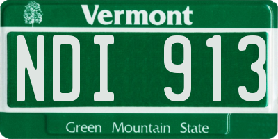 VT license plate NDI913