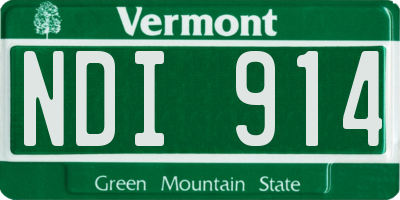 VT license plate NDI914